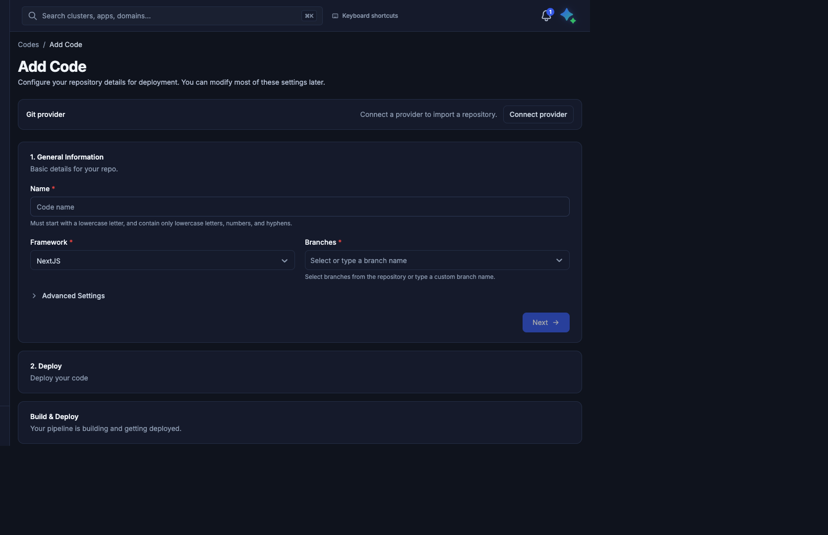 Add Code, general information