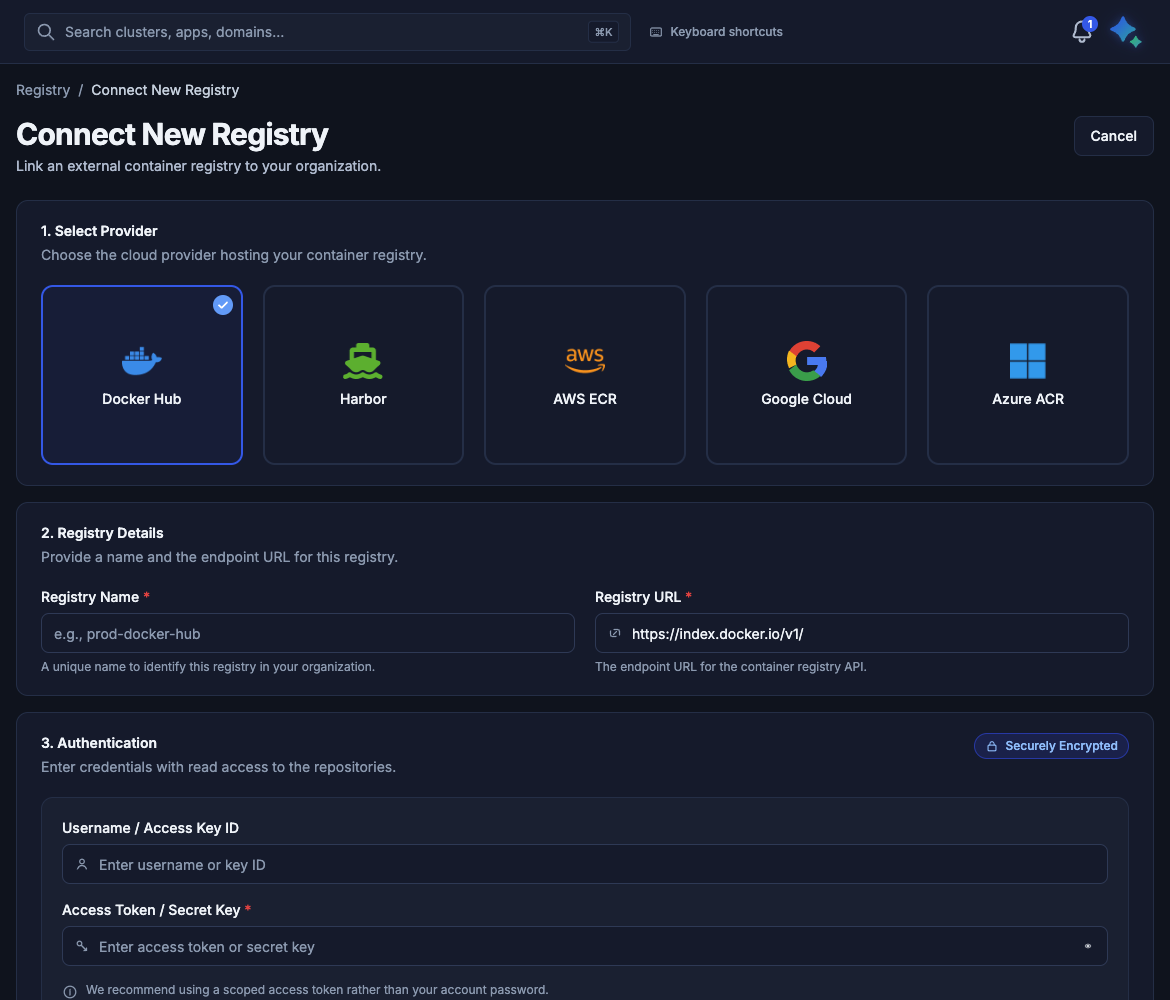 Connect New Registry