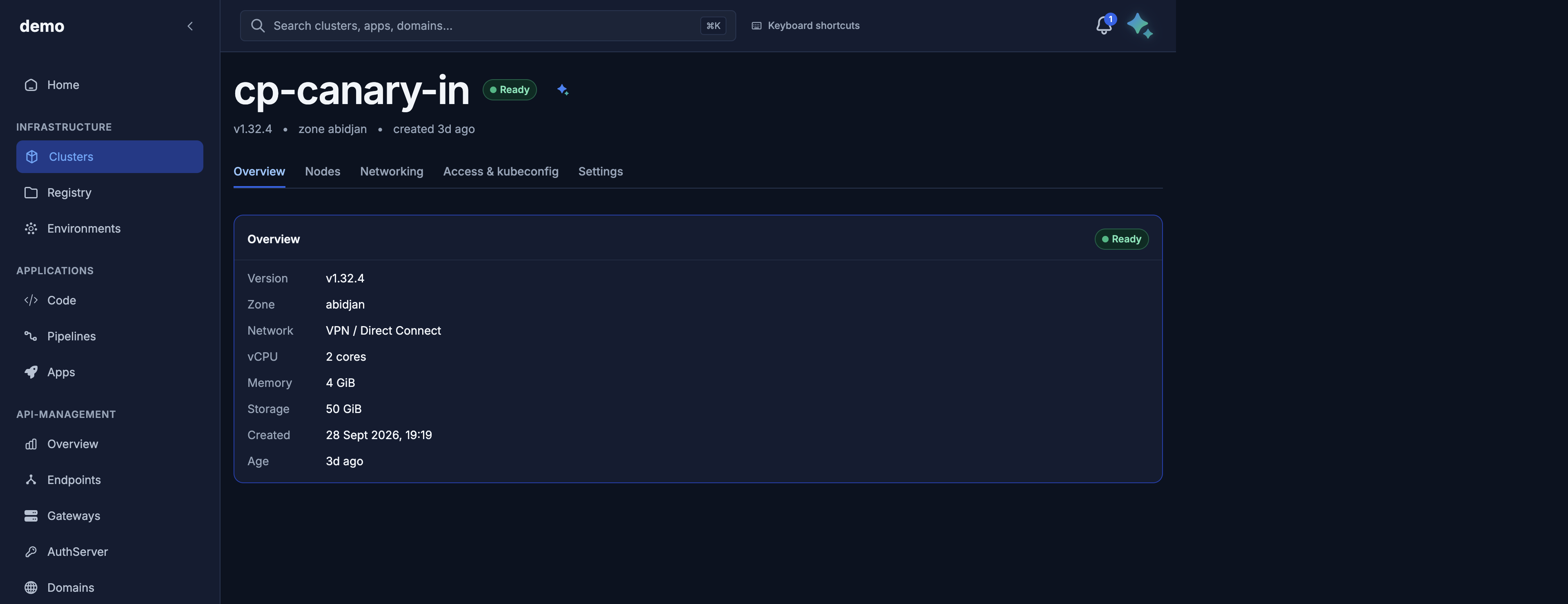 Cluster overview