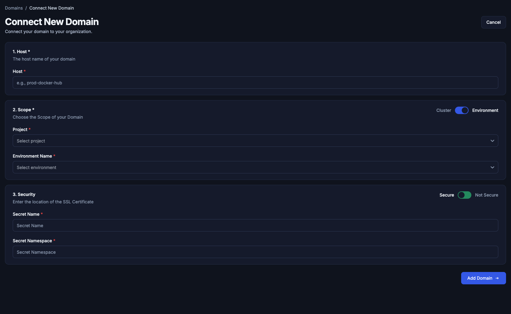 Environment scope