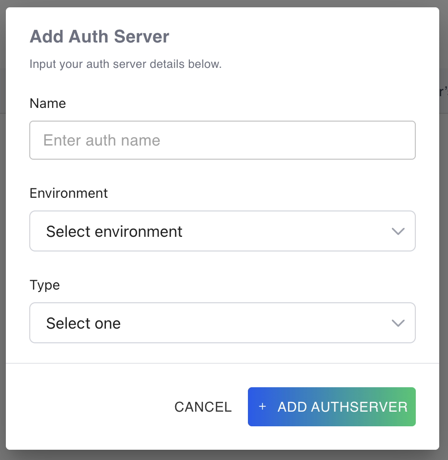 AuthServer Creation Form