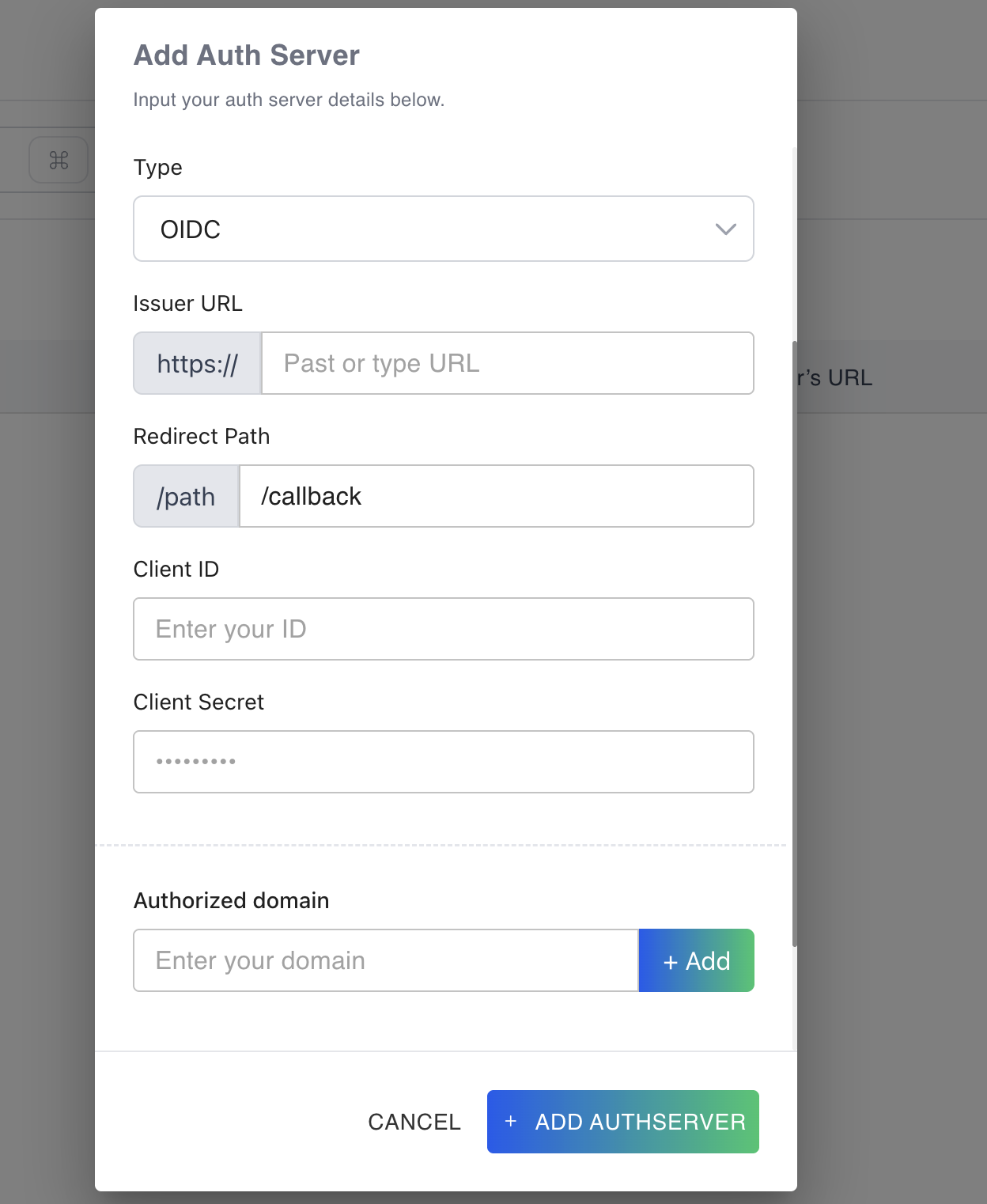 OIDC Creation Form