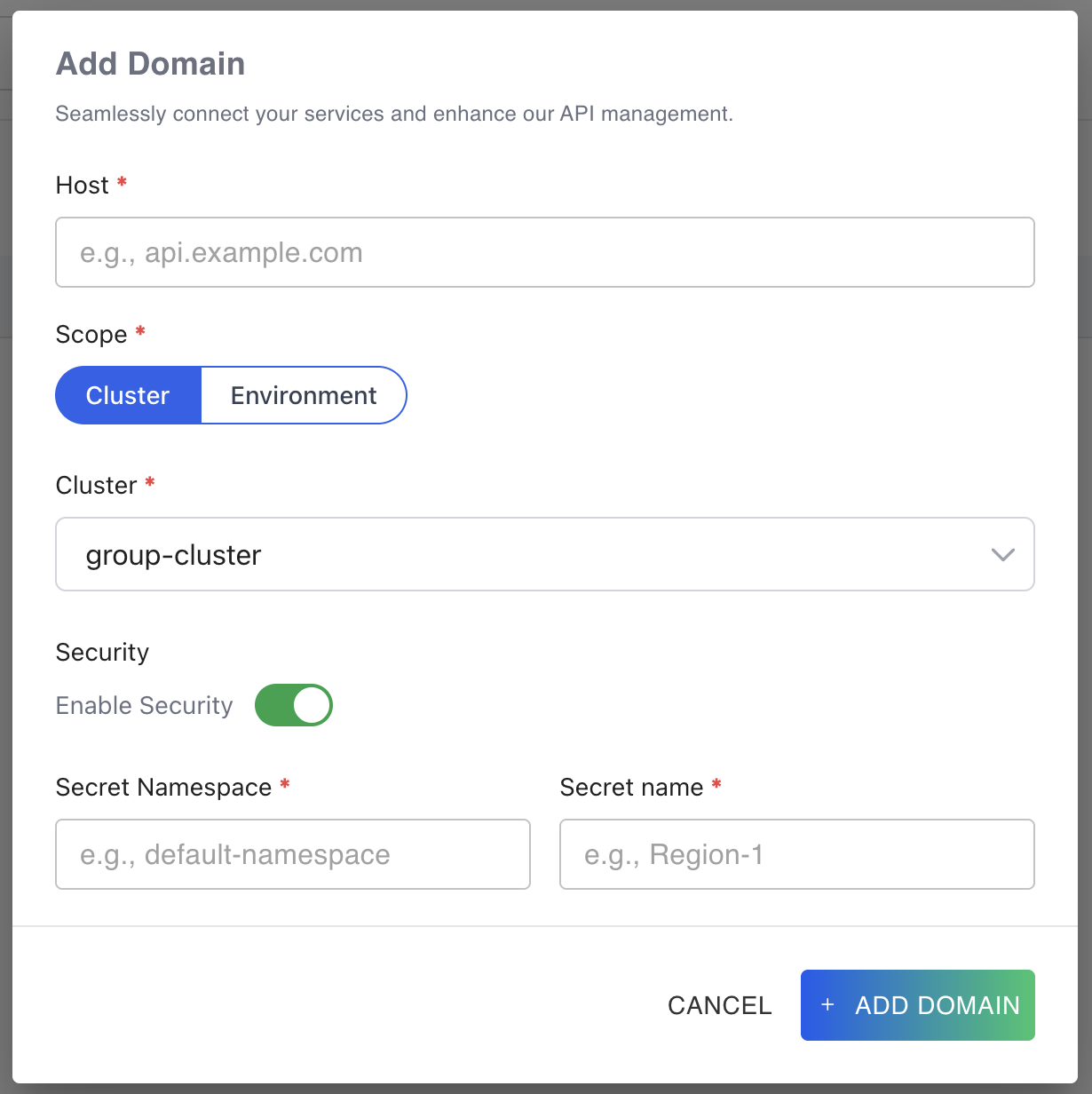 Domain Creation Form