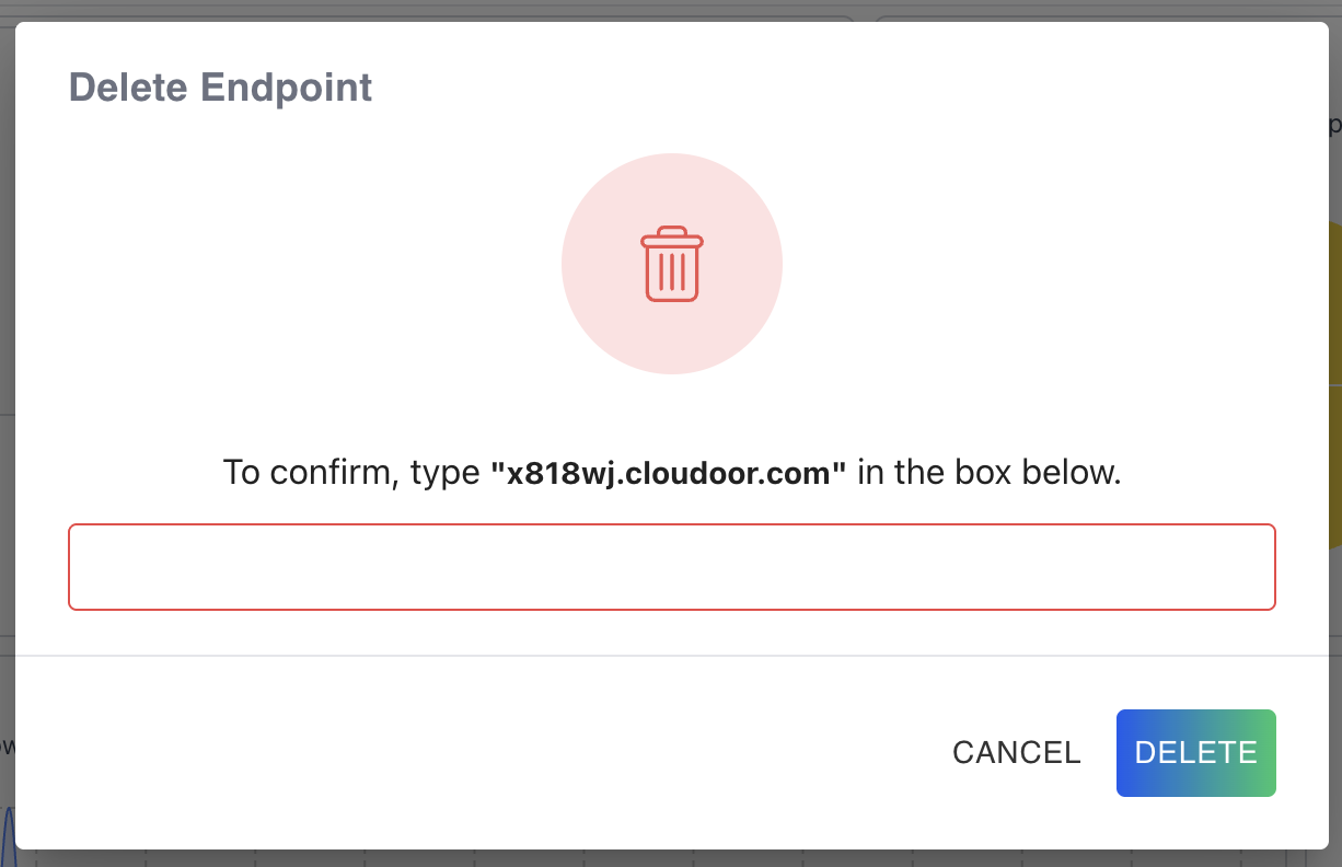 Endoint Deletion Confirmation