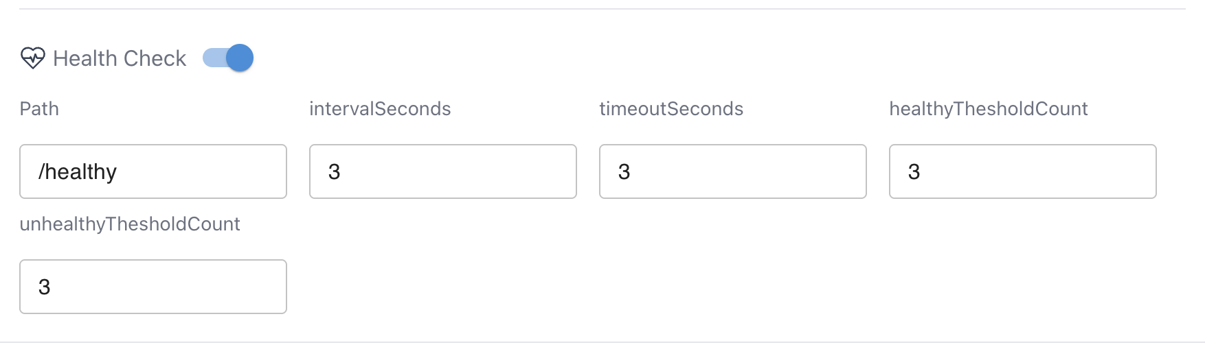 Healthcheck Creation Form