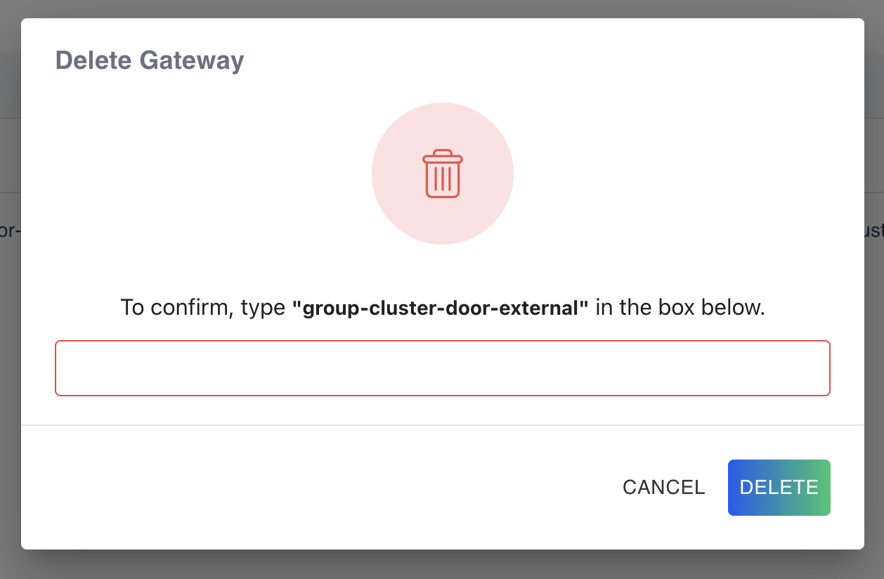 Gateways Deletion Form